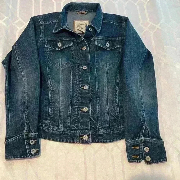 Columbia jeans jacket size small casual pocket button up denim western - Picture 1 of 9